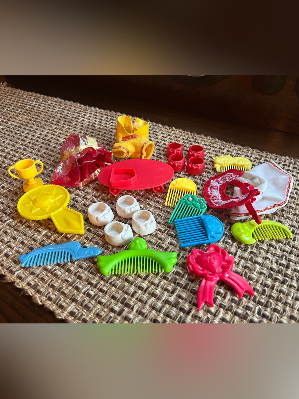 My Little Pony Red Sidewalk Surfer Skateboard and Accessories. Play Set Lot